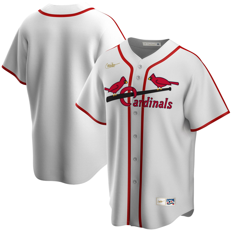 2020 MLB Men St. Louis Cardinals Nike White Home Cooperstown Collection Team Jersey 1->customized mlb jersey->Custom Jersey